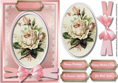 Lovely Cream Rose on a Oval Plaque
