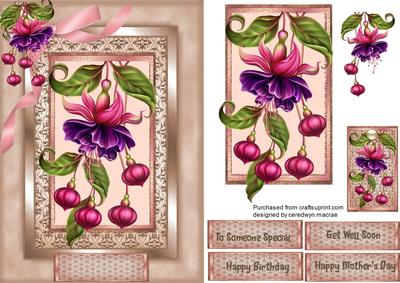 Beautiful Fushia on a Tapestry Frame 