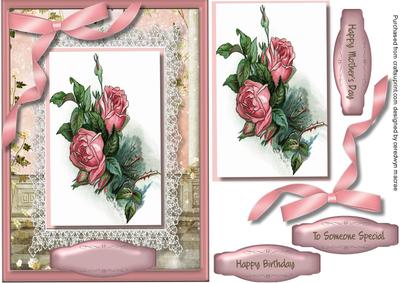 Lovely Roses on Fine Lace