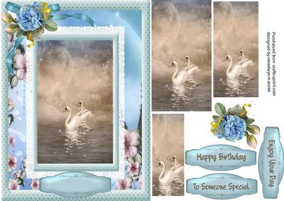 Lovely Swans on the Glistening River , ( Pyramid )