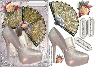 Lovely Gold Fans with Stunning Silver Shoes 
