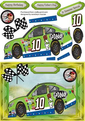 Lovely Go Daddy Go Car Rally Card 
