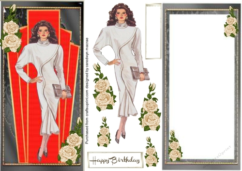 Lovely D.l . Art Deco Lady and Incert 