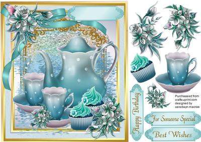 Lovely Teatime Treats in Aqua 