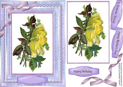 Lovely Yellow Rose and Lilac Pearls 