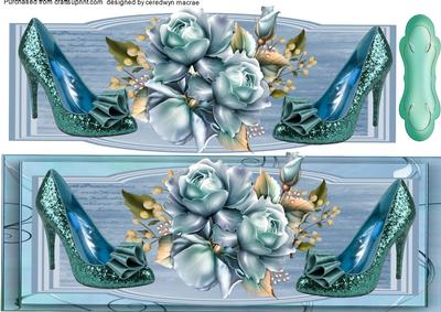D.l. Lovely Aqua Shoes and Roses for Someone Special 