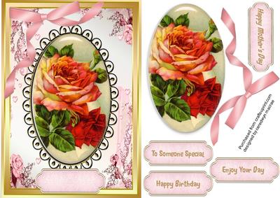 Beautiful Cameo Rose in a Glass Dome .