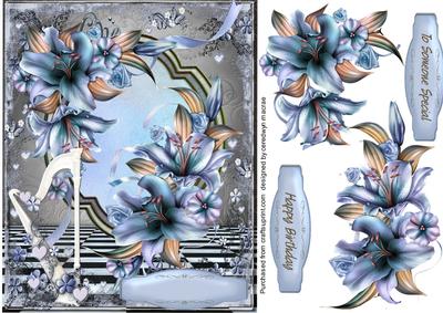 Beautiful Winter Lillies in Blue 