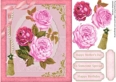 Beautiful Pink Roses in a Velvet Frame 