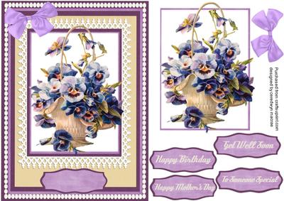 Beautiful Basket of Pansy's /bithday/ Mother / Get Well