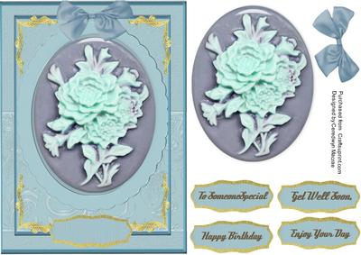 Lovely Blue Cameo Roses in a Dome 
