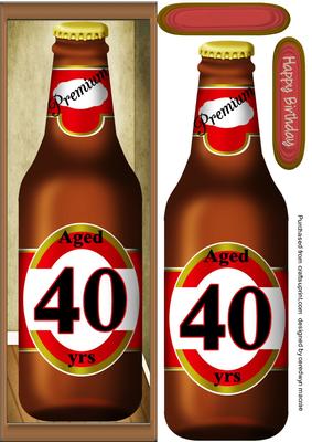 Bottle of Beer for a 40th Birthday