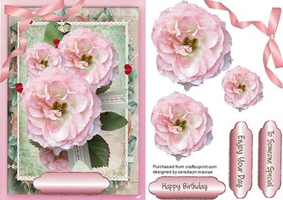 Lovely Big Roses on Vintage Lace 