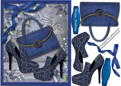 Lovely Blue Denim Handbag and Shoes