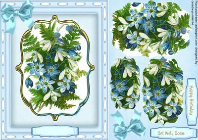 Beautiful Snowdrops and Blue Flowers 