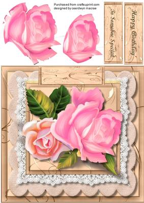 Beautiful Roses on a Scalloped Frame 