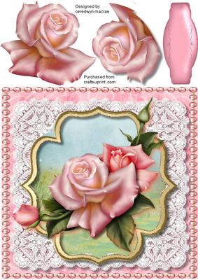 Lovely Edwardian Roses on Stunning Lace