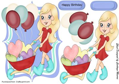 A Barrow Load of Love and Balloons , Bracket Card
