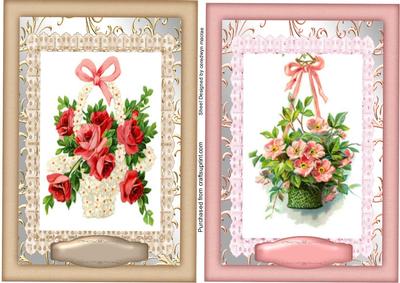 Two Lovely Basket of Flower Toppers