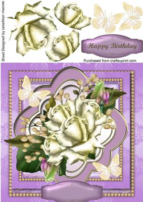 Lovely Deep Lilac with Cream Roses