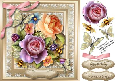 Lovely Roses Butterflys and Bees