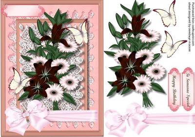 Lovely Bouquet of Flowers and Butterflys