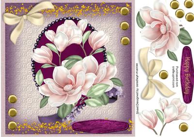Beautiful Magnolias on a Oval Plaque 