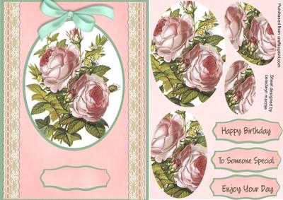 Lovely Roses in a Oval Plaque ( Pyramid )