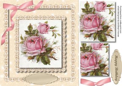 Beautifu Lace and Pink Roses ( Pyramid )