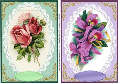 Two Beautiful Floral Toppers on Lace 