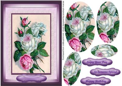 Beautiful Pyramide Roses in a Shadow Frame