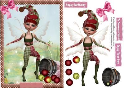 Lovely Apple Fairy Guarding the Apples 