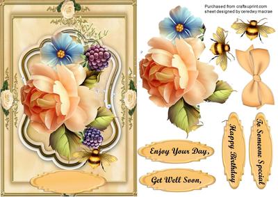 Beautiful Roses and Bees 