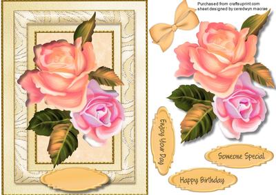 Beautiful Roses on Artdeco Frame 