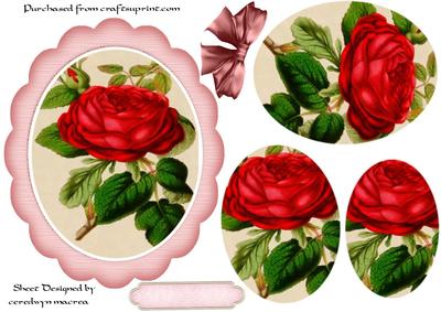 Lovely Red Roses in a Ornate Frame ( Pyramid )