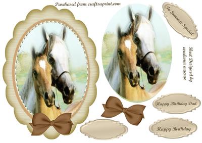 Beauriful Horses in Oval Saddled Stitched Frame, 