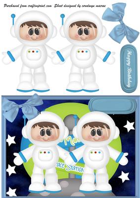 Lovely Astronaut Boy on the Moon 