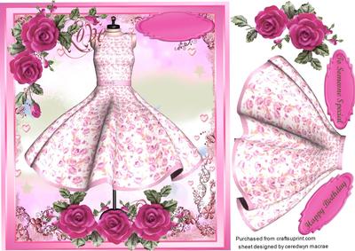 Lovely Hot Pink Dress and Roses 
