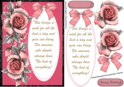 Lovely Birthday Verse and Topper Card 