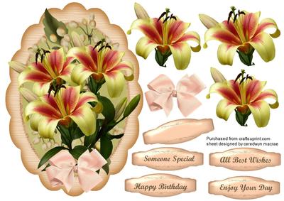 Lovely Lillys on a Scalloped Frame 