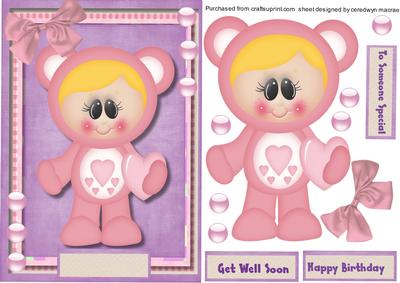 Lovely Care Kids Get Well or Birthdays 