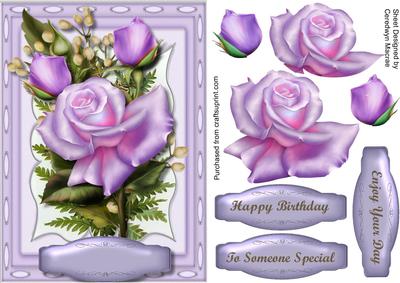 Beautiful Lilac Roses on a Kadare Frame 