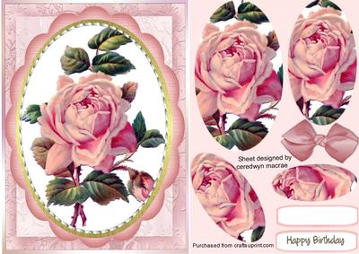 Lovely Pyramid Rose Ina Saddle Stitched Frame