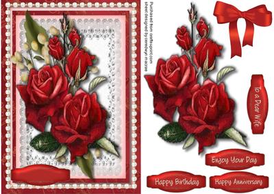 Beautiful Red Roses in a Pearl Frame 