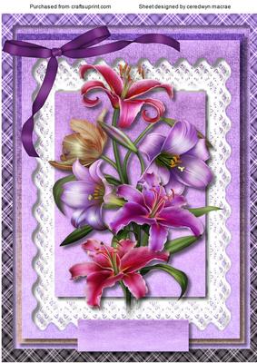 A4 Lovely Bouquet of Lilac Lillys 