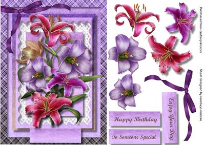 A5 Beautiful Bouquet of Lilac Lillys 