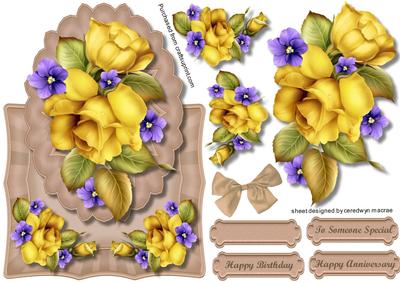 Beautiful Yellow Roses Over the Edge Card 