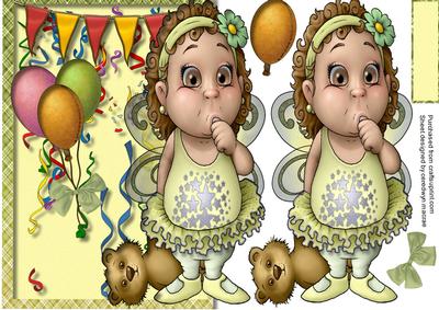 Little Ballerin Fairy Over the Edge Card 