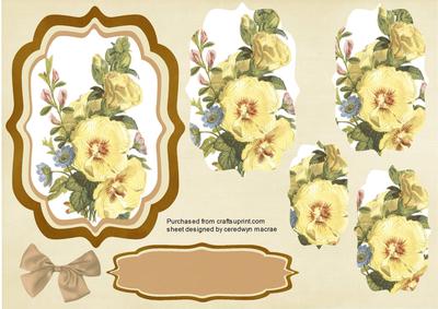 Lovely Hollyhocks in a Bracket Frame ( Pyranid )
