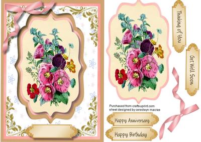 Lovely Hollyhocks in a Bracket Frame 